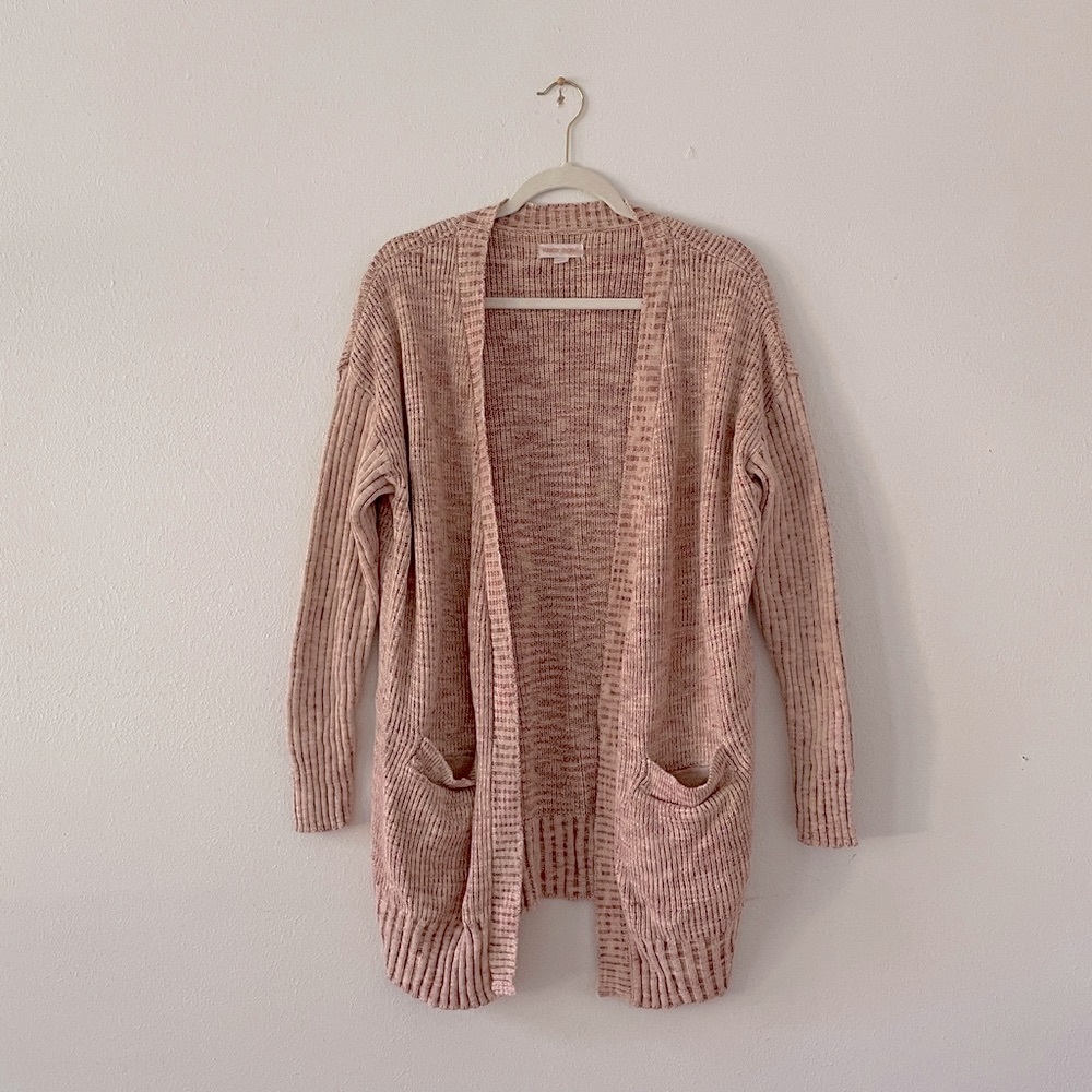 Knox Rose Slouchy Open Front Cardigan Washed Look Sweater Coastal Grandma